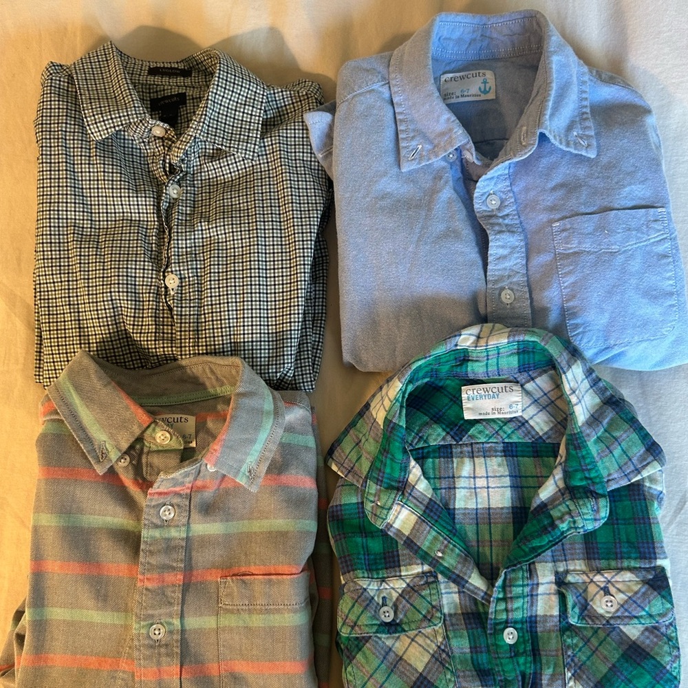 Lot of 4 Size 6-7 Crewcut button down shirts